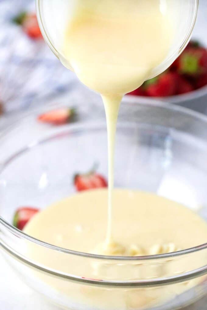 melted white chocolate and condensed milk