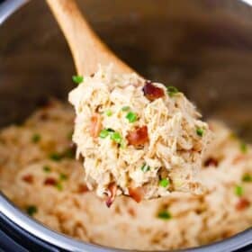 a spoonful of creamy instant pot crack chicken