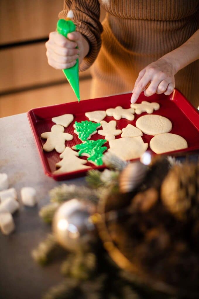 Catalina Castravet sweet and savory meals founder decorating cookies