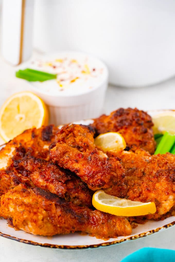 Very crispy air fryer fried chicken.