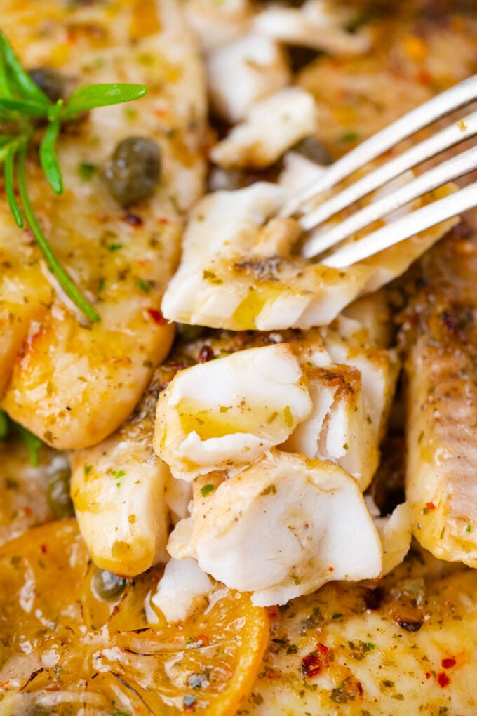 Flaky lemon butter tilapia.
