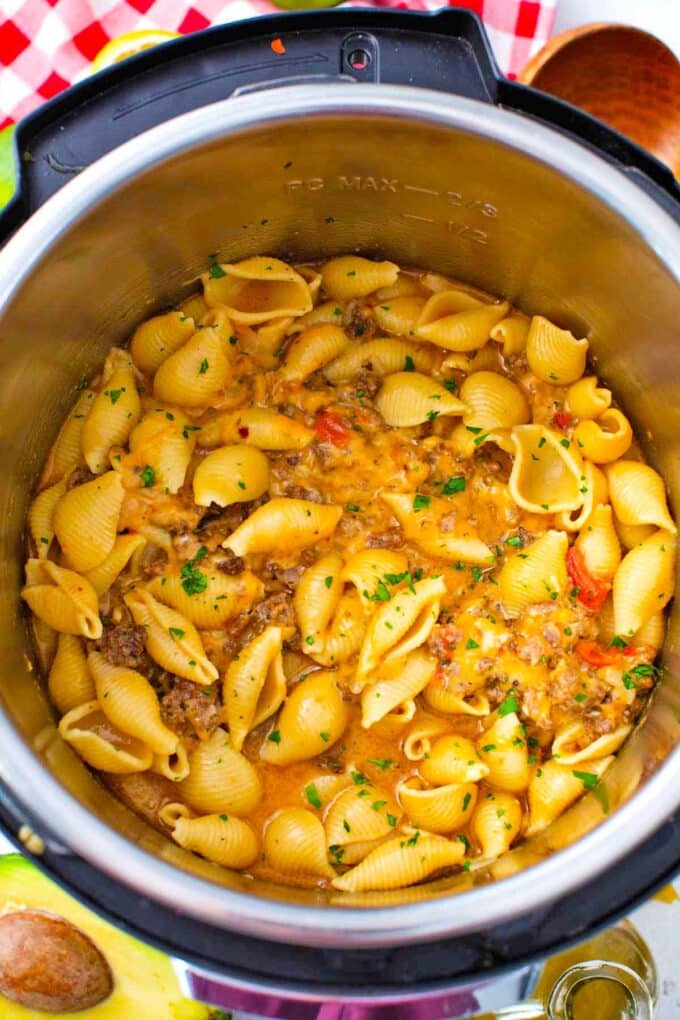 cheesy instant pot taco pasta