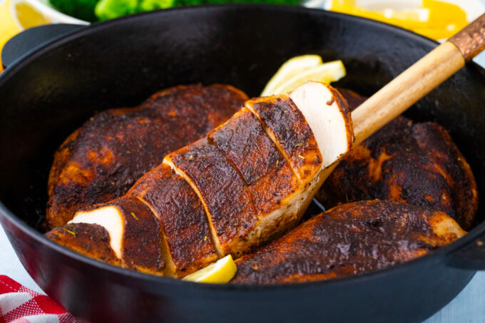 Flavorful blackened chicken.