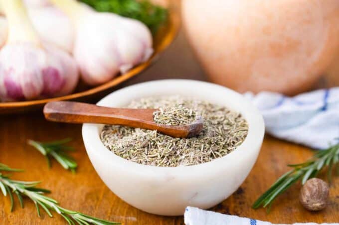 a small bowl of poultry seasoning