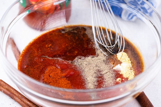 Homemade barbecue sauce.