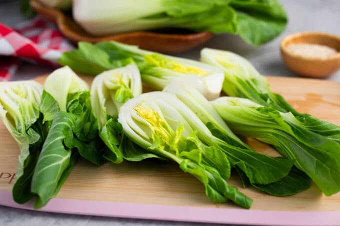 Sliced bok choy.