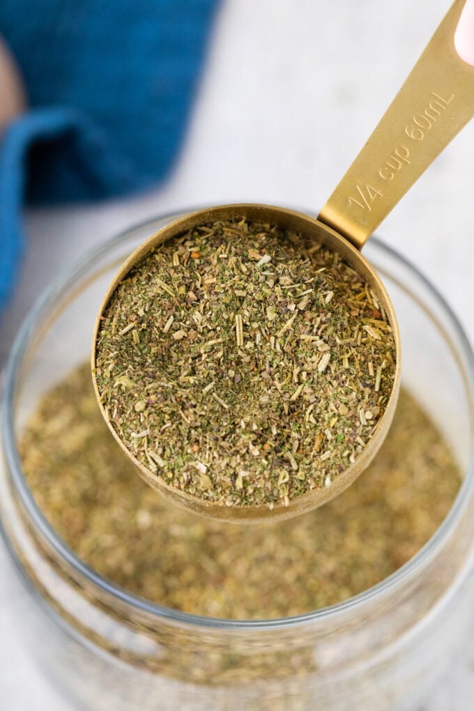 A serving of Italian seasoning mix.