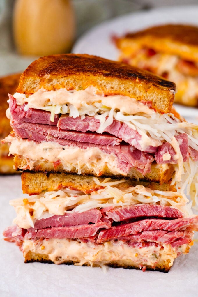 Leftover corned beef sandwiches.