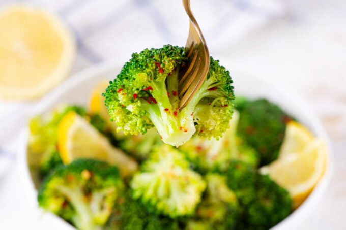 Crisp steamed broccoli.