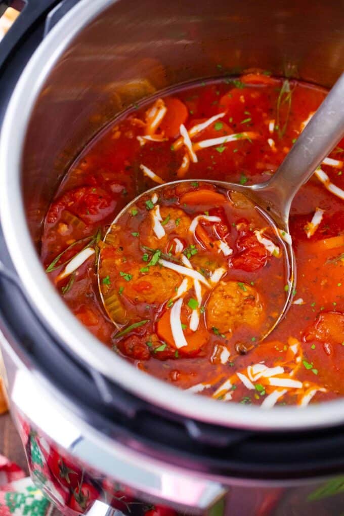 Instant Pot Italian meatball soup.