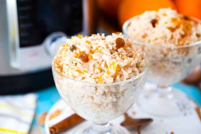 homemade instant pot rice pudding in serving bowls