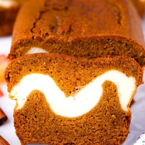 pumpkin bread with cheesecake filling