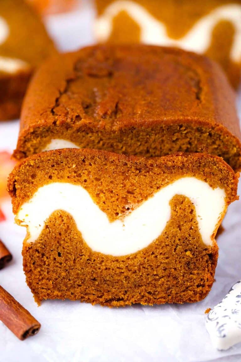 pumpkin bread with cheesecake filling