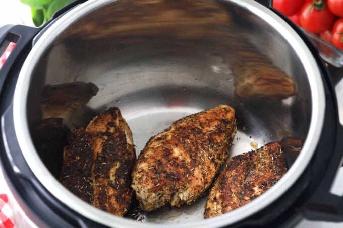 searing herbed chicken in the instant pot