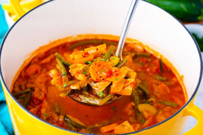 Hearty and veggie loaded cabbage soup.