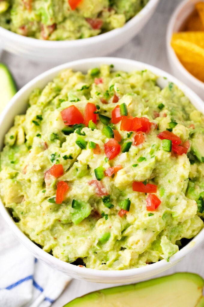 Homemade Mexican guacamole.