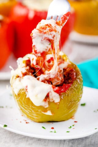 Very cheesy stuffed peppers.
