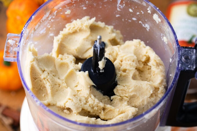 Making pie crust in a food processor.
