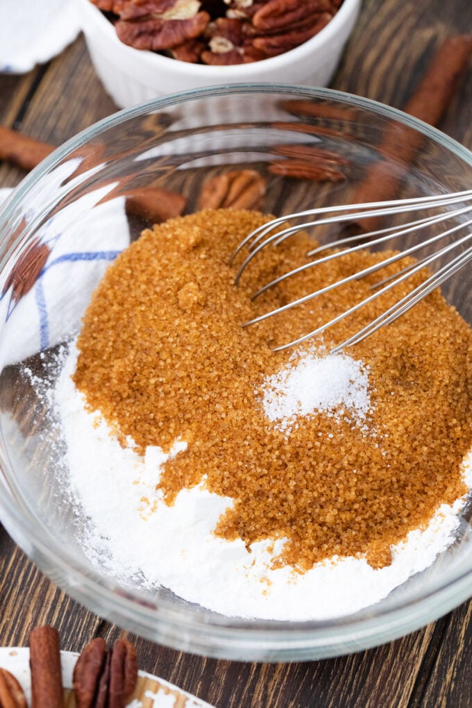 Flour and brown sugar mix.