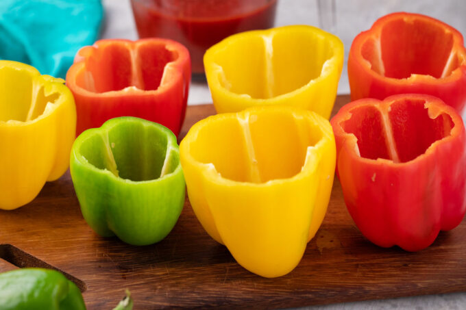 Hollow bell peppers.