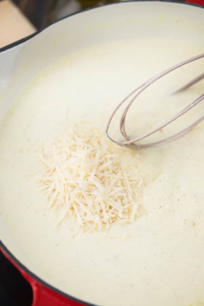 creamy sauce with parmesan