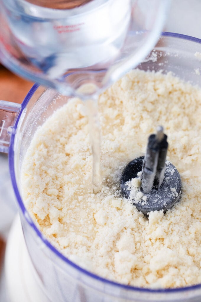 Making homemade pie crust.