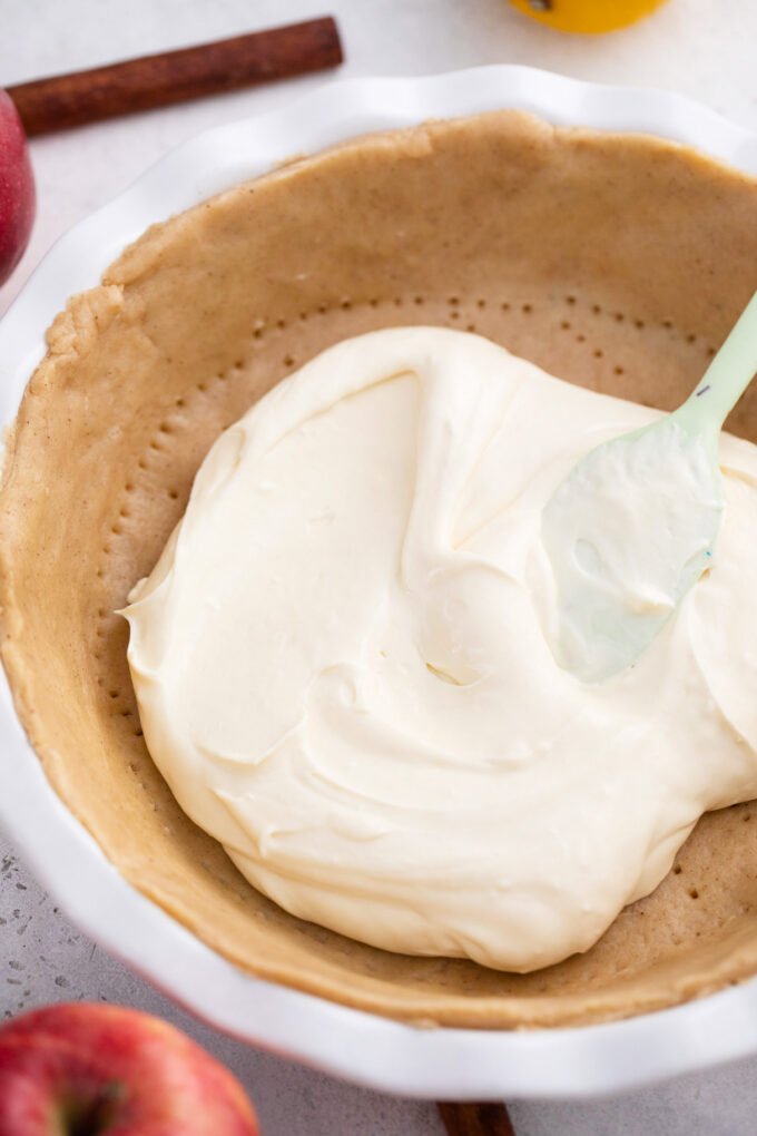 Cheesecake filling in a pie crust.