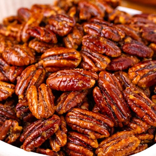 Homemade candied pecans.