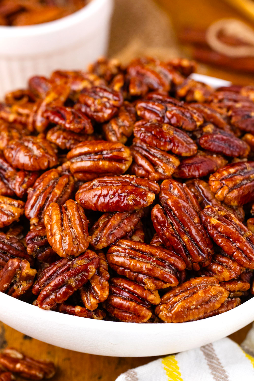 Homemade candied pecans.