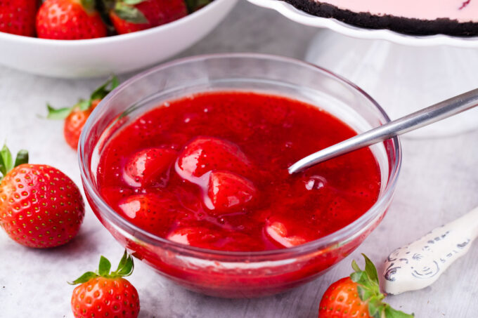 Homemade strawberry topping.