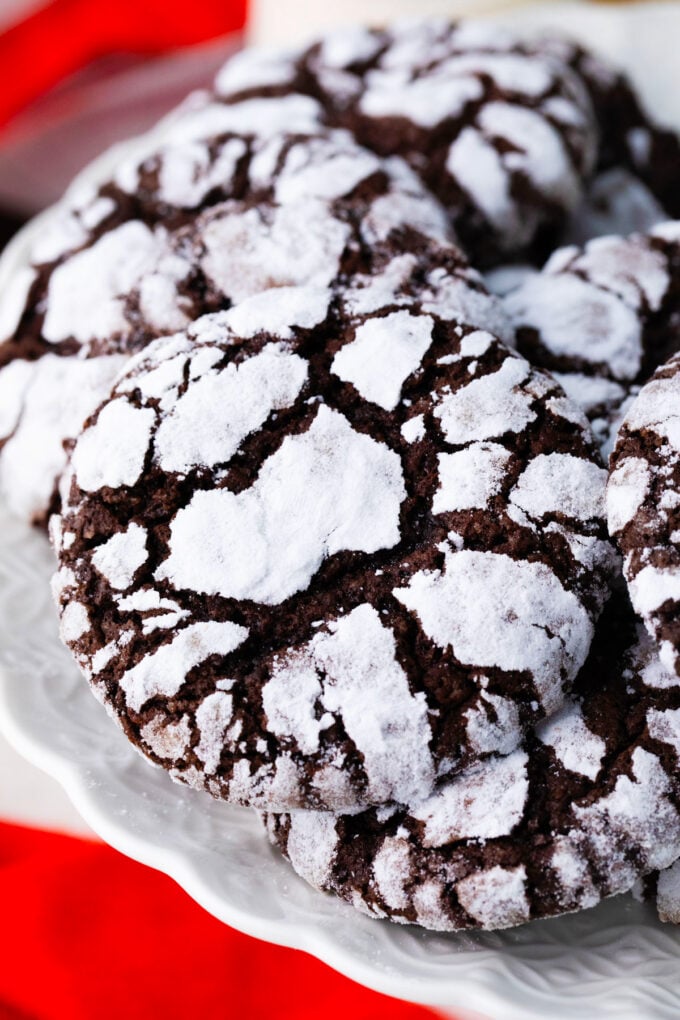 Homemade chocolate crinkle cookies.