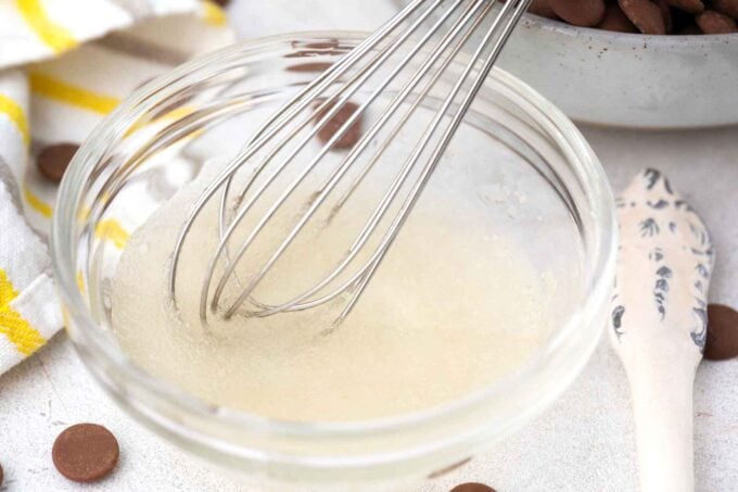 blooming gelatin in a bowl