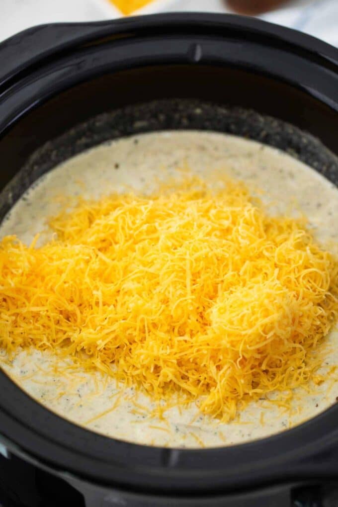 adding cheese to slow cooker soup