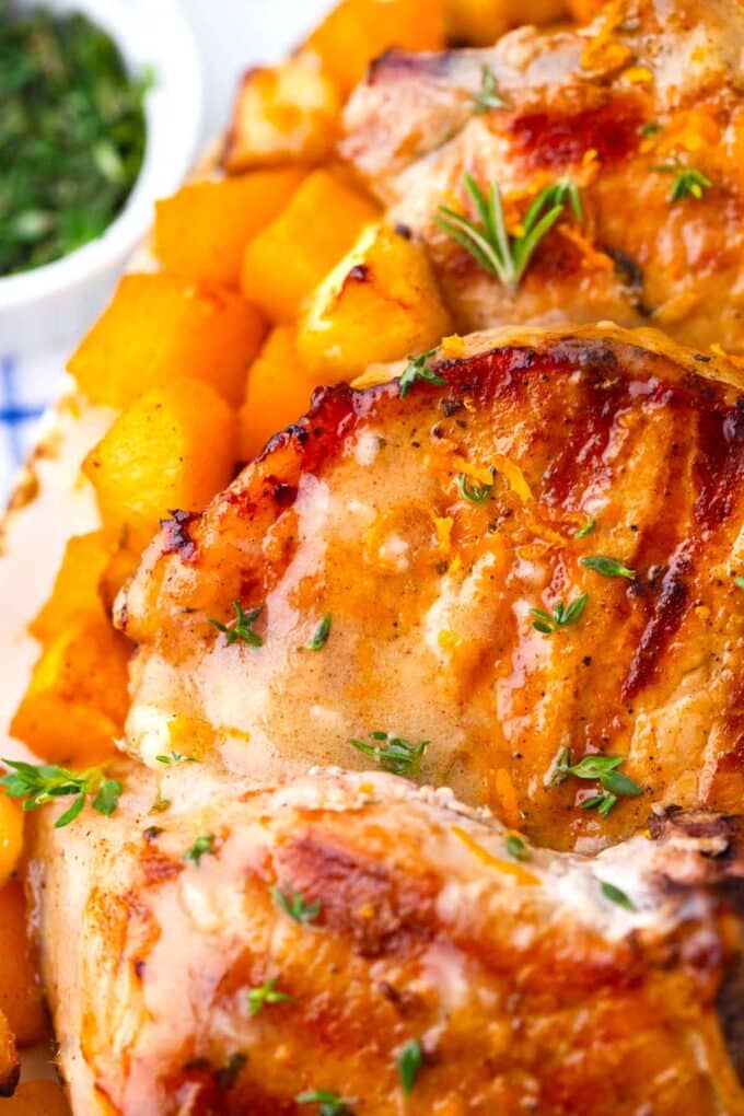 pumpkin pork chops with fresh thyme