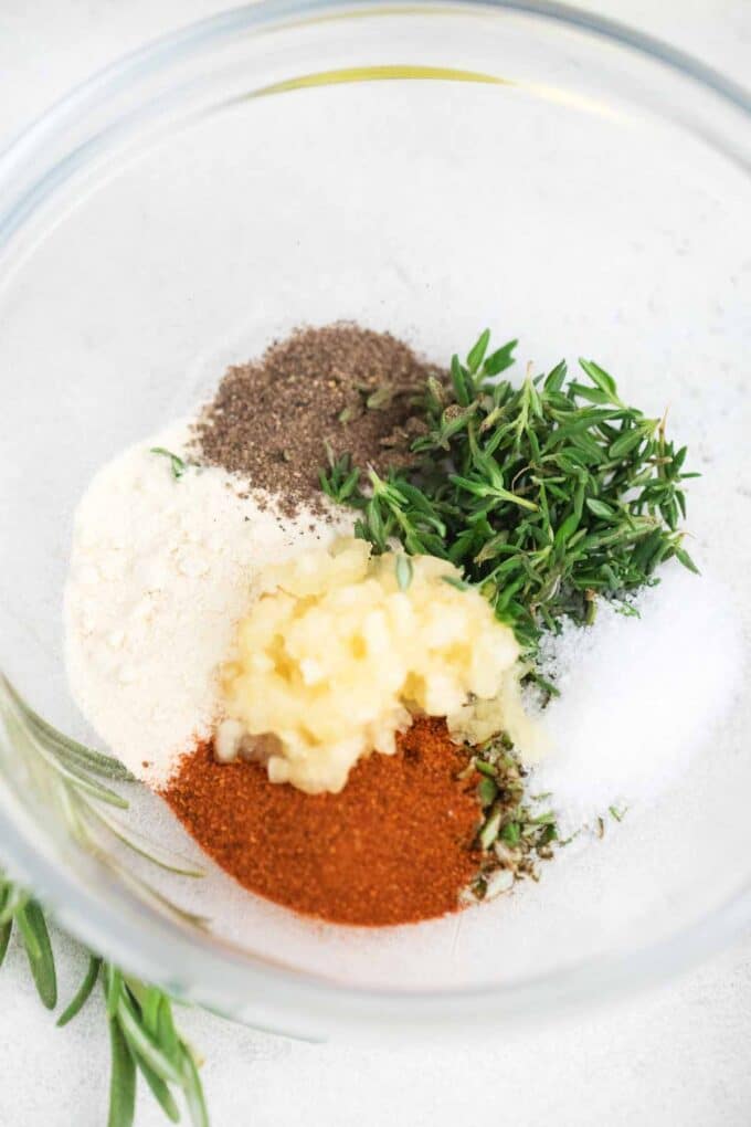 dry rub ingredients in a bowl