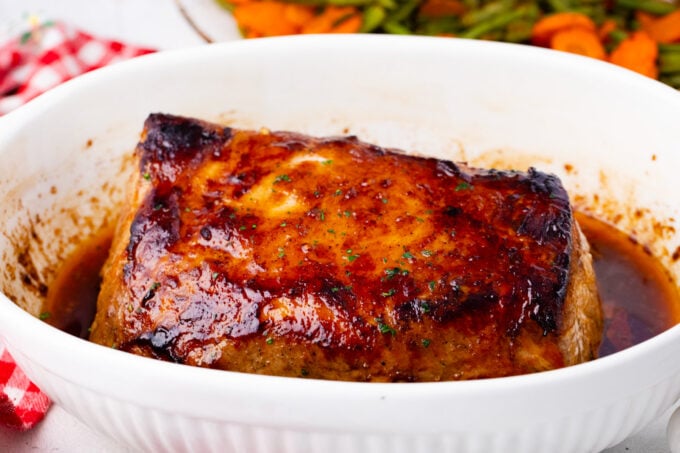 Brown sugar roasted pork loin.