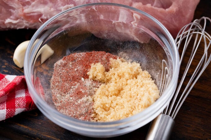 Brown sugar rub for pork loin.
