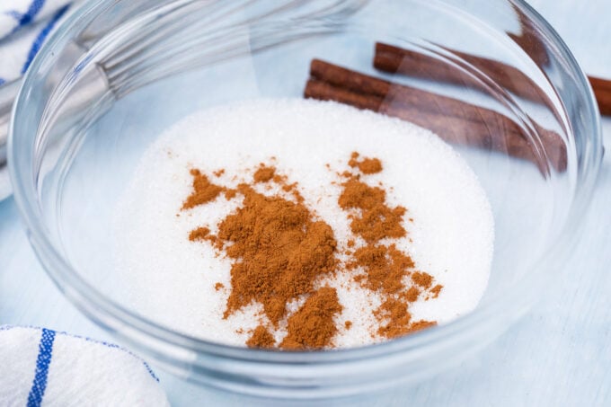 Cinnamon sugar mixture.