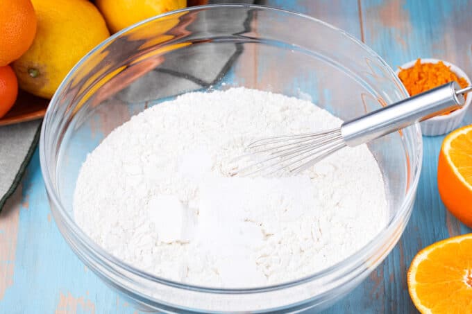 Dry ingredients in a bowl.