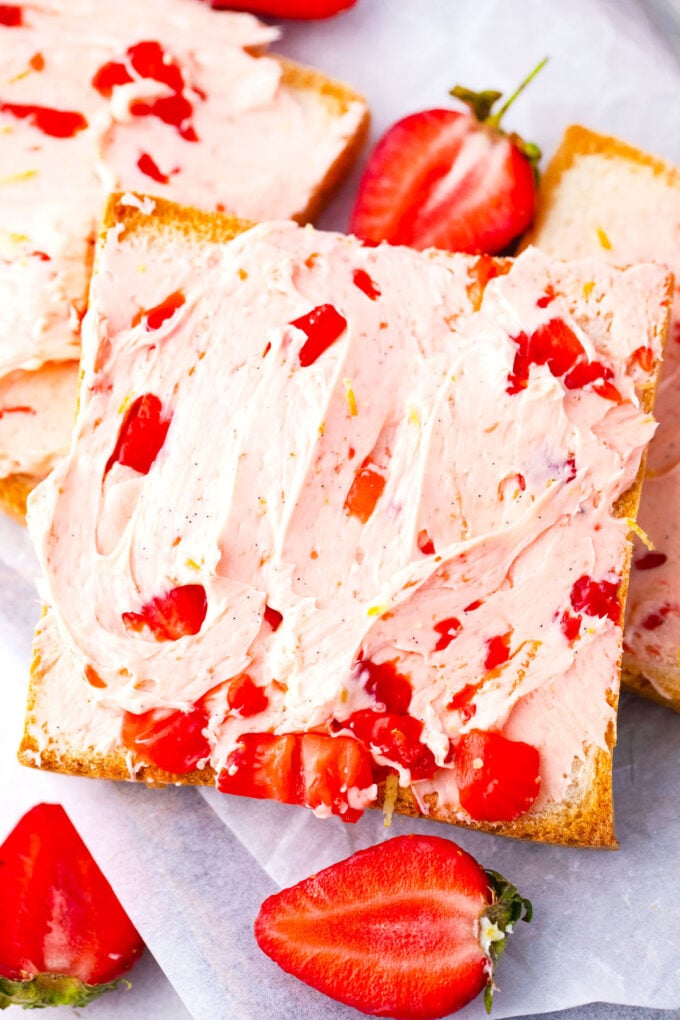 Toast with fresh strawberry butter.