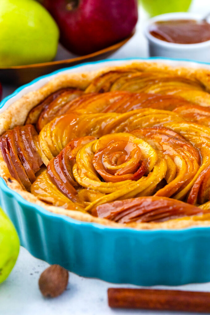 Baked homemade apple tart.