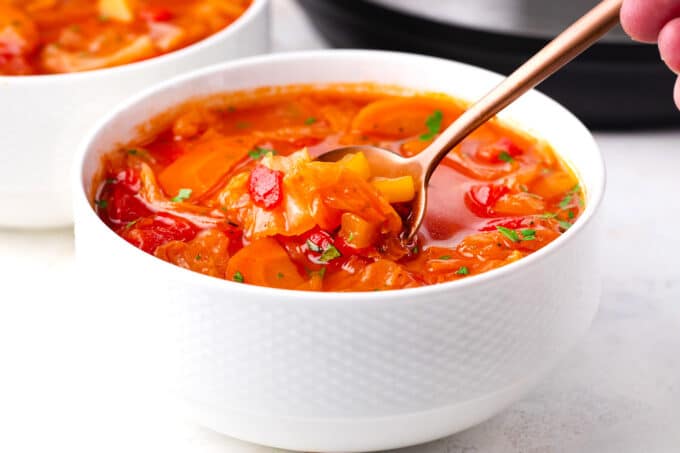 Vegan Instant Pot Cabbage Soup.