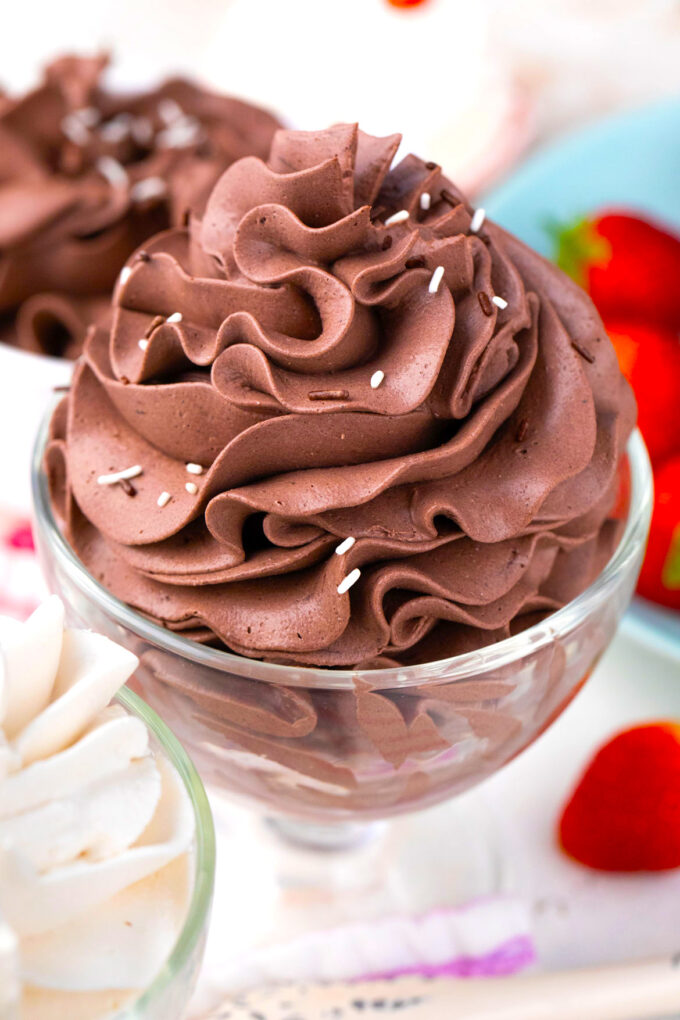 Perfectly piped chocolate whipped cream.
