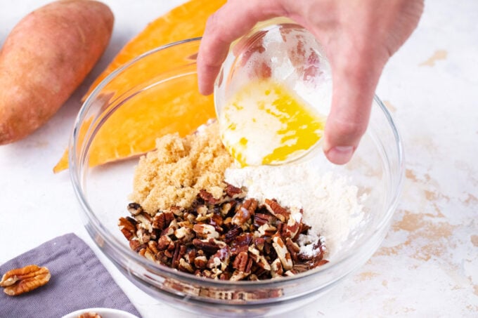 Pecan topping for sweet potato casserole.