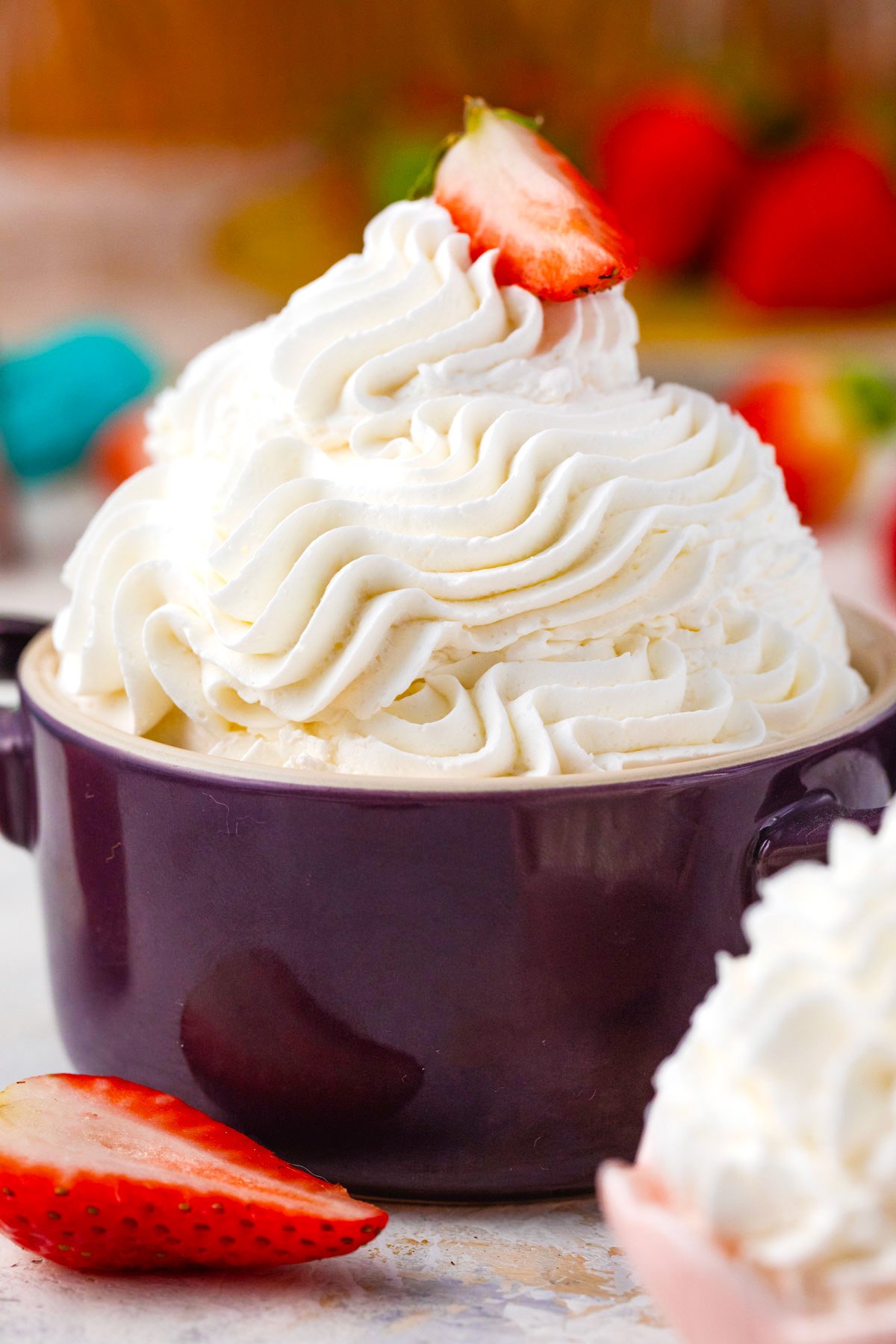 Homemade stabilized whipped cream.