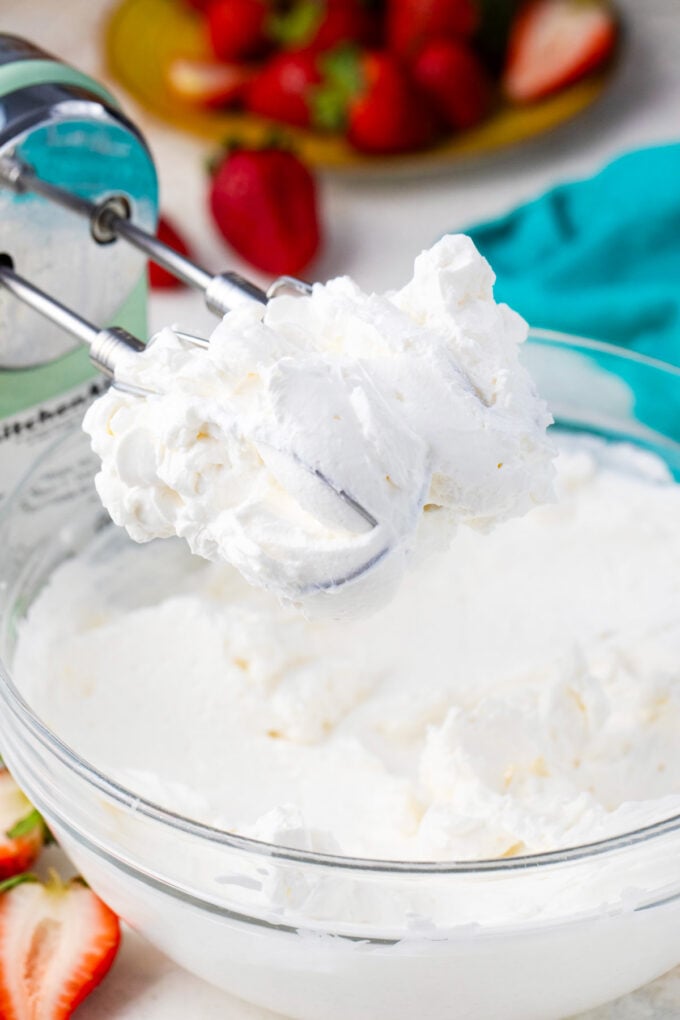 Fluffy stabilized whipped cream.