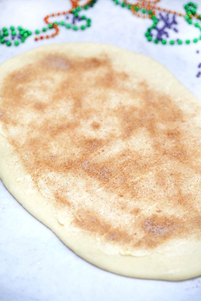 Filling for Mardi Gras King cake.