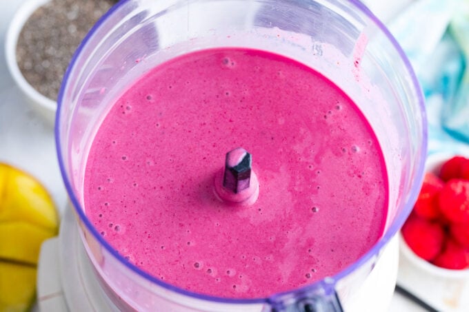 Purple fruit puree mixture.