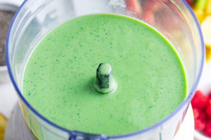 Green fruit puree mixture.