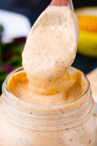 A spoonful of creamy chipotle sauce.